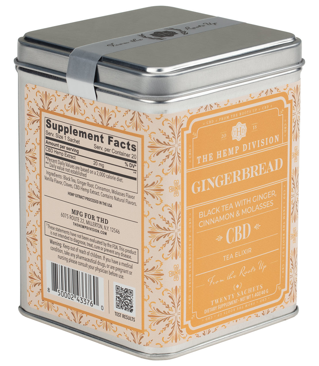 Gingerbread CBD 20 MG, Tin of 20 Sachets - Sachets Tin of 20 Sachets - Harneys