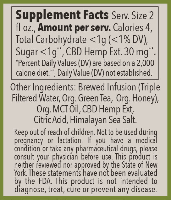 Green Tea & Honey Shot - 30 MG CBD -   - Harneys