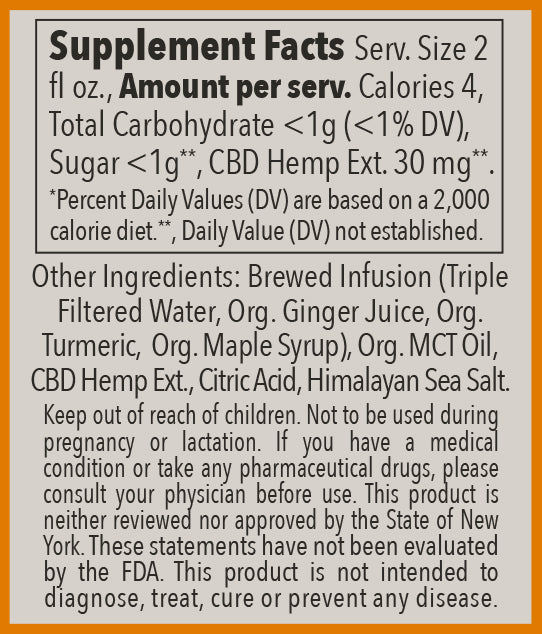 Turmeric Ginger Shot - 30 MG CBD -   - Harneys